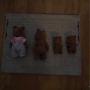 Calico Critters Set of Four Brown Bear Figurines